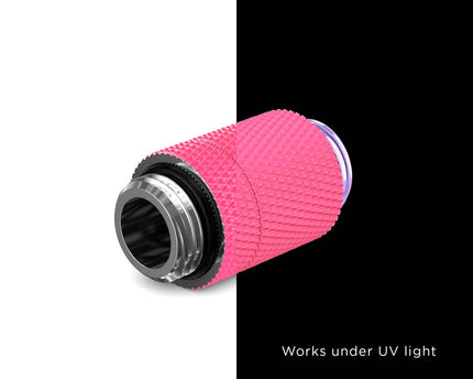 PrimoChill Dual Male G 1/4in. SX Rotary Extension Coupler - UV Pink