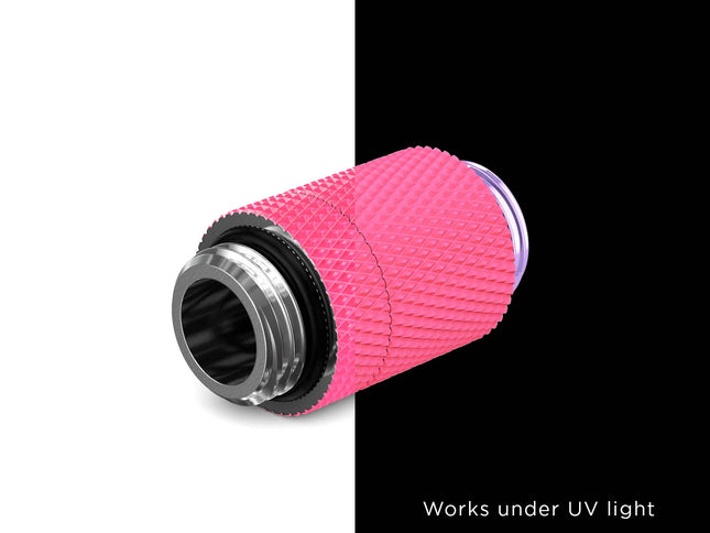 PrimoChill Dual Male G 1/4in. SX Rotary Extension Coupler - UV Pink