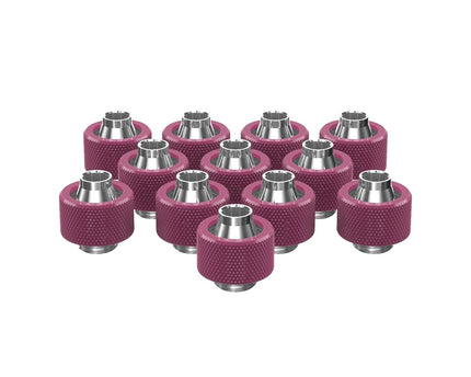 PrimoChill SecureFit SX - Premium Compression Fitting For 3/8in ID x 5/8in OD Flexible Tubing 12 Pack (F-SFSX58-12) - Available in 20+ Colors, Custom Watercooling Loop Ready - PrimoChill - KEEPING IT COOL Magenta