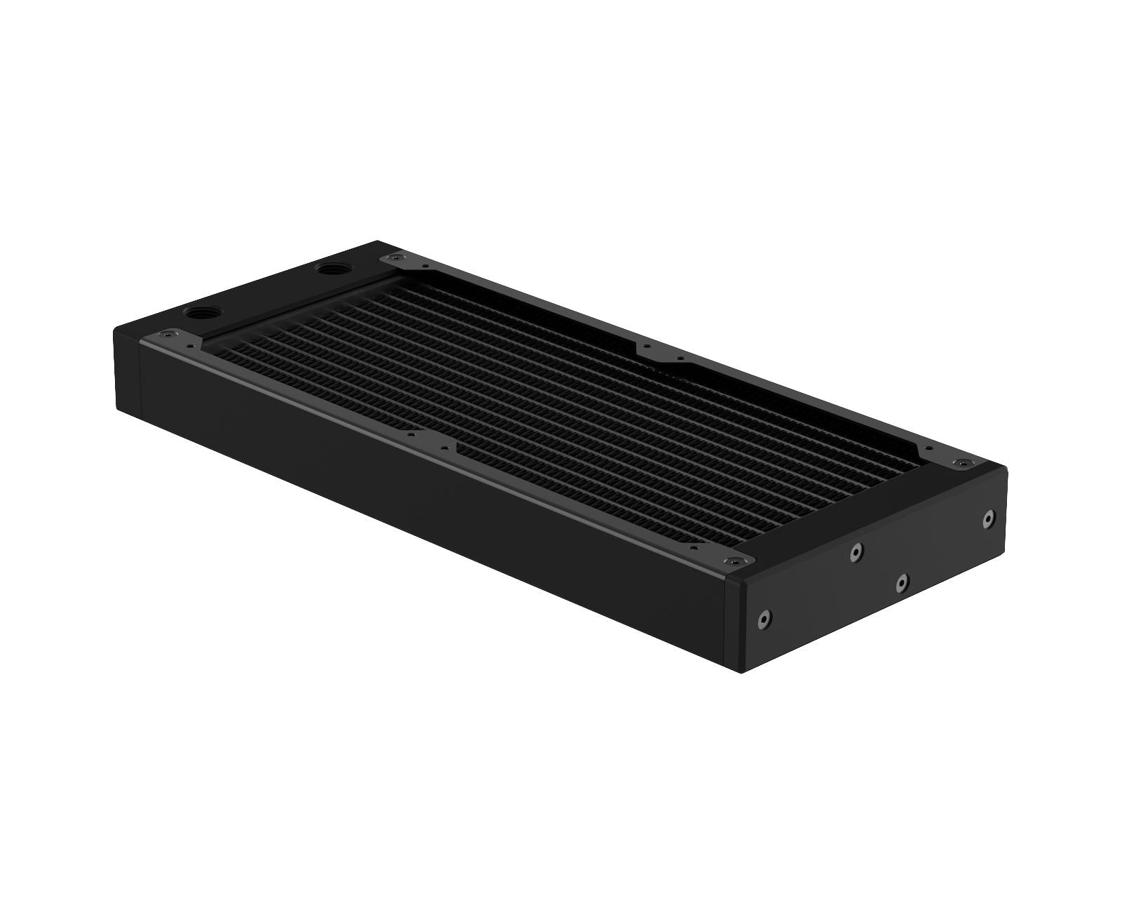 PrimoChill 240SL (30mm) EXIMO Modular Radiator, Black POM, 2x120mm, Dual Fan (R-SL-BK24) Available in 20+ Colors, Assembled in USA and Custom Watercooling Loop Ready - Satin Black