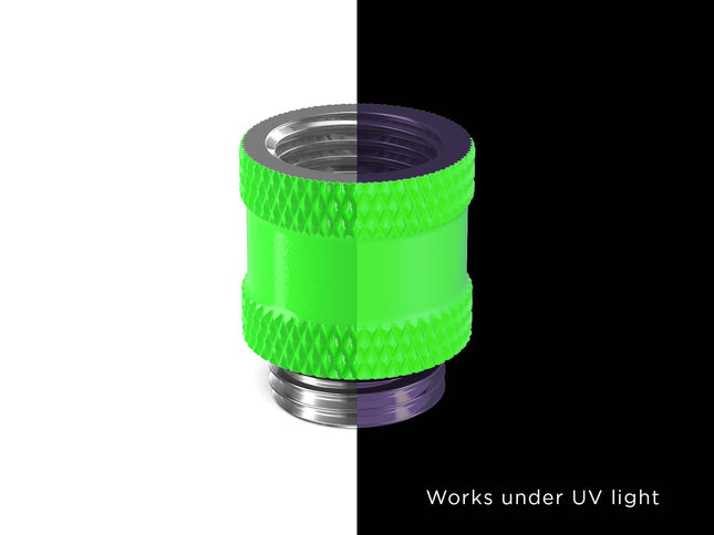 PrimoChill Male to Female G 1/4in. 15mm SX Extension Coupler - UV Green