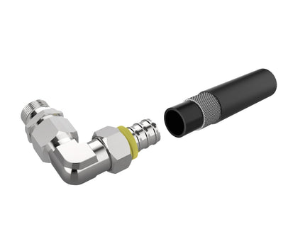 Bykski Stainless Steel Durable Server P-Lok DIY Fitting - 18mm Threaded Male to Female 90 Degree Elbow (CC-AF90-SR-18)