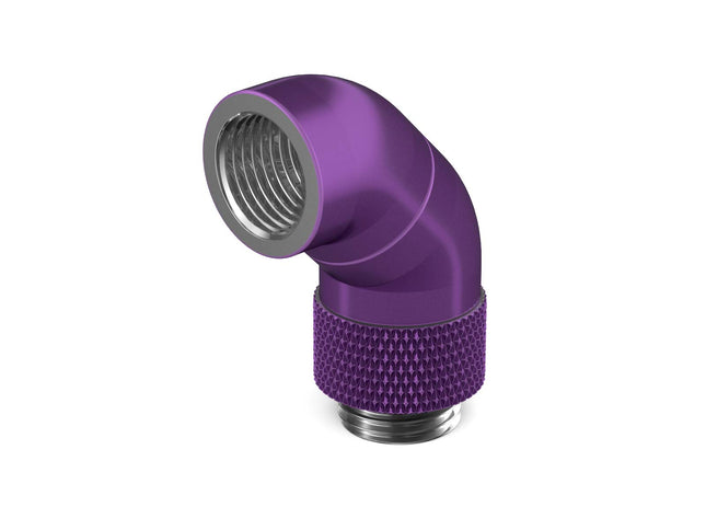 PrimoChill Male to Female G 1/4in. 90 Degree SX Dual Rotary Snake Fitting - Candy Purple