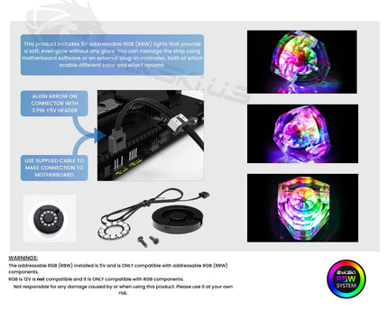 Bykski 2-Way Diamond Flow Indicator - Clear (B-FMPA-DM-X)
