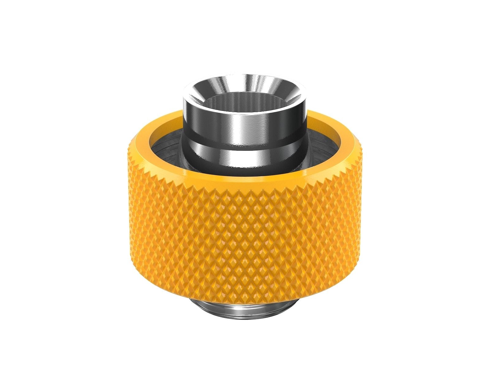 PrimoChill SecureFit SX - Premium Compression Fitting For 1/2in ID x 3/4in OD Flexible Tubing (F-SFSX34) - Available in 20+ Colors, Custom Watercooling Loop Ready - Yellow