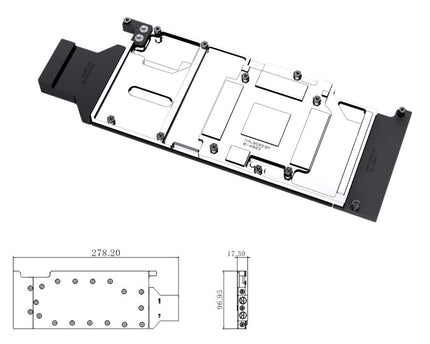 Bykski Durable Metal/POM GPU Water Block and Backplate For PELADN GEFORCE RTX 3080 (N-PL3090-SR) - Continuous Usage