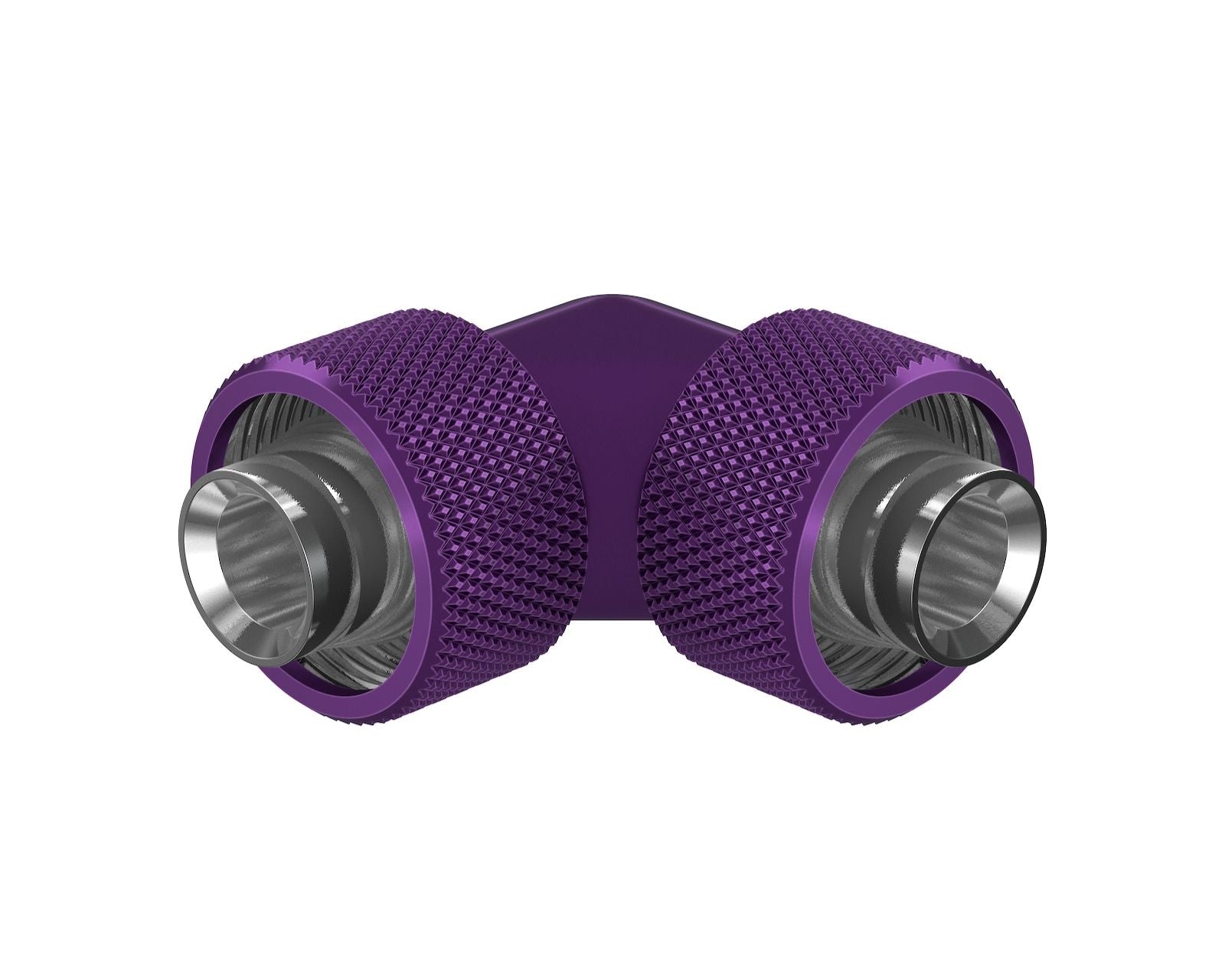 PrimoChill SecureFit SX - Premium 90 Degree Compression Fitting Set For 1/2in ID x 3/4in OD Flexible Tubing (F-SFSX3490) - Available in 20+ Colors, Custom Watercooling Loop Ready - Candy Purple
