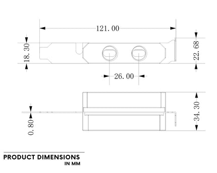 Bykski PCI Slot Pass Through Dual G 1/4 Female to Female Connector for External Cooling V2 (B-PCI-EM-X-V2)