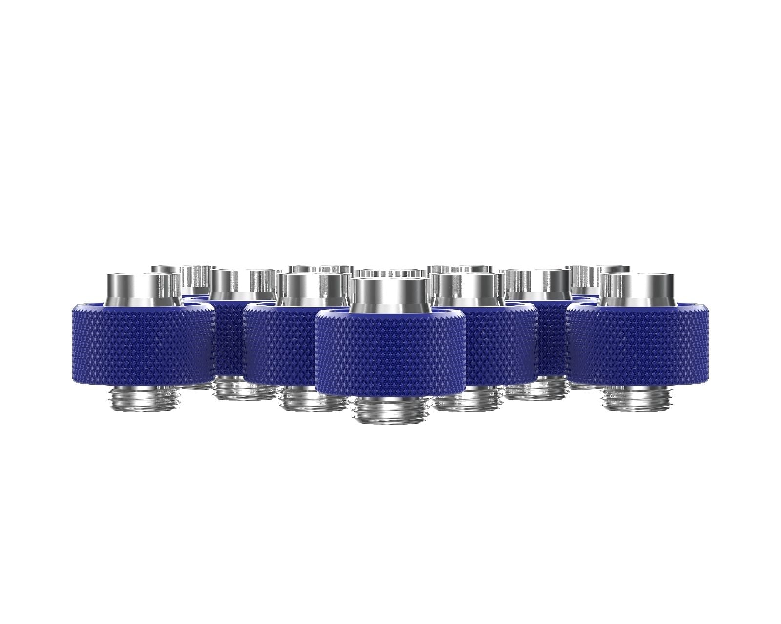 PrimoChill SecureFit SX - Premium Compression Fittings 12 Pack - For 1/2in ID x 3/4in OD Flexible Tubing (F-SFSX34-12) - Available in 20+ Colors, Custom Watercooling Loop Ready - True Blue