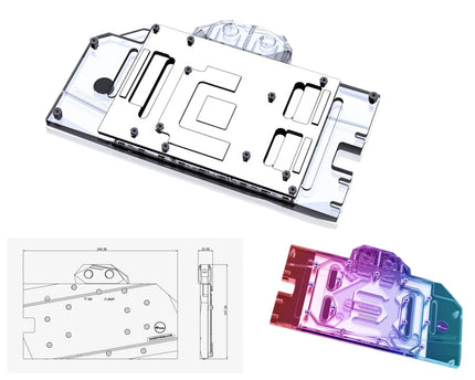 Bykski Full Coverage GPU Water Block and Backplate for ASUS Dual RTX 3070 / 3060Ti (N-AS3070DUAL-X-V2)