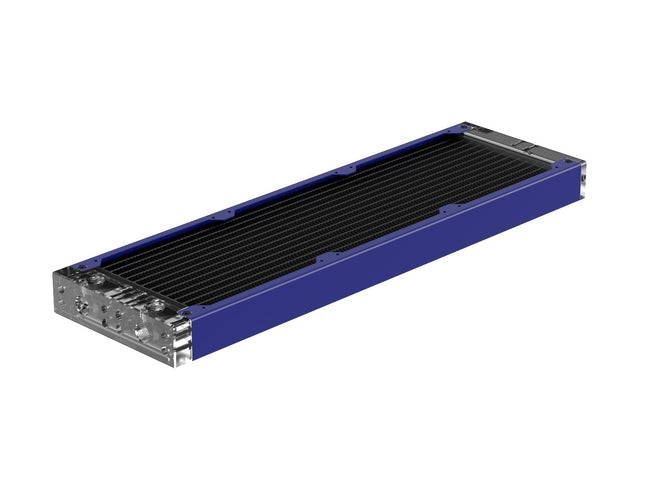PrimoChill 360SL (30mm) EXIMO Modular Radiator, Clear Acrylic, 3x120mm, Triple Fan (R-SL-A36) Available in 20+ Colors, Assembled in USA and Custom Watercooling Loop Ready - True Blue