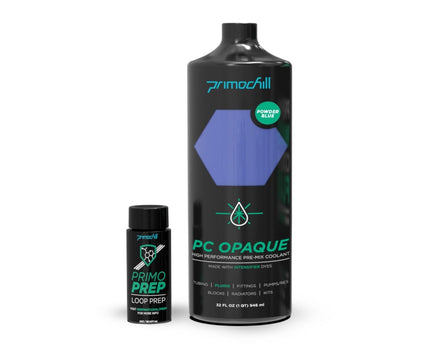 PrimoChill Opaque - Computer WaterCooling Show Coolant, Solid/Non-Transparent, Full Protection, Advanced User, PrimoPrep Included, Proudly Made in The USA (32oz/.9L) - Powder Blue