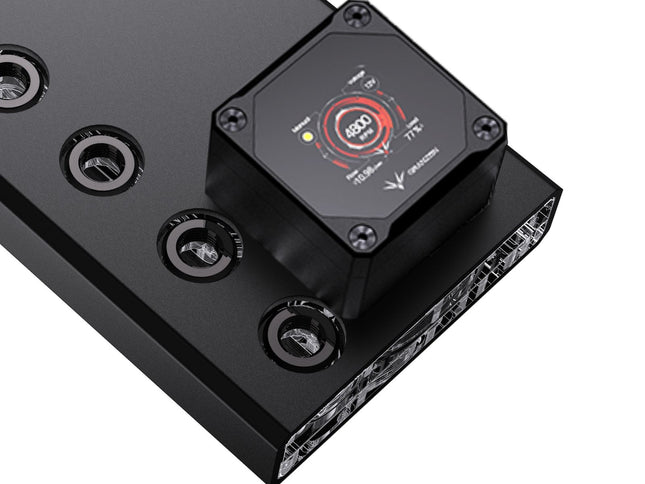 Bykski 240 Universal Distro Plate Enhanced Protection with Full Armor PMMA w/ 5v Addressable RGB (RBW) - (RGV-DDC-X-TK240) - PrimoChill - KEEPING IT COOL DDC Pump With LCD
