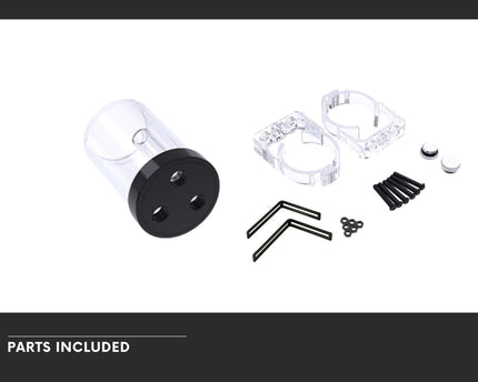 Bykski 60mm Add-On Reservoir Acrylic Tube/Mounting Kit, Available in 4 lengths (CT-F60-AL-V2) - 100MM