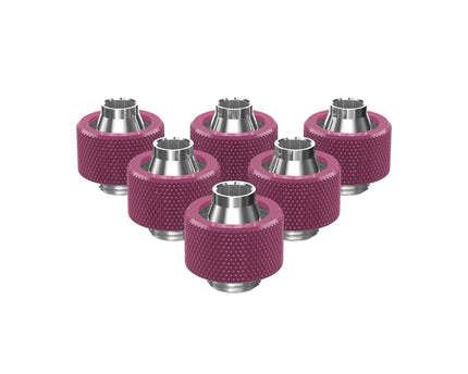 PrimoChill SecureFit SX - Premium Compression Fitting For 3/8in ID x 5/8in OD Flexible Tubing 6 Pack (F-SFSX58-6) - Available in 20+ Colors, Custom Watercooling Loop Ready - PrimoChill - KEEPING IT COOL Magenta