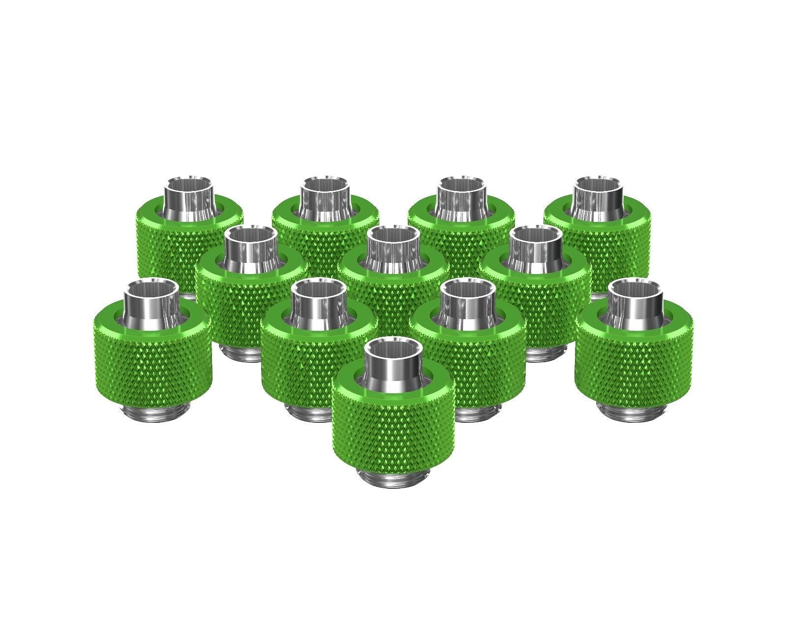 PrimoChill SecureFit SX - Premium Compression Fitting For 3/8in ID x 1/2in OD Flexible Tubing 12 Pack (F-SFSX12-12) - Available in 20+ Colors, Custom Watercooling Loop Ready - Toxic Candy