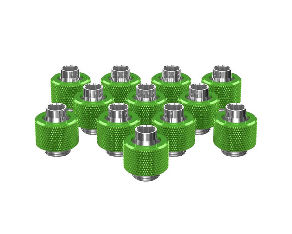 PrimoChill SecureFit SX - Premium Compression Fitting For 3/8in ID x 1/2in OD Flexible Tubing 12 Pack (F-SFSX12-12) - Available in 20+ Colors, Custom Watercooling Loop Ready - PrimoChill - KEEPING IT COOL Toxic Candy