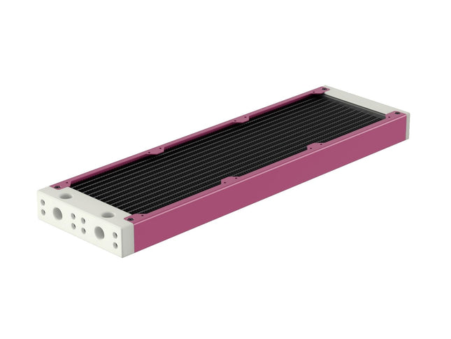 PrimoChill 360SL (30mm) EXIMO Modular Radiator, White POM, 3x120mm, Triple Fan (R-SL-W36) Available in 20+ Colors, Assembled in USA and Custom Watercooling Loop Ready - Magenta