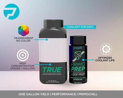 PrimoChill True - Computer WaterCooling Coolant, Concentrate, Low-Conductive, Transparent, Full Protection, PrimoPrep Included, Proudly Made in the USA (Yields a Gallon of Coolant) - Clear