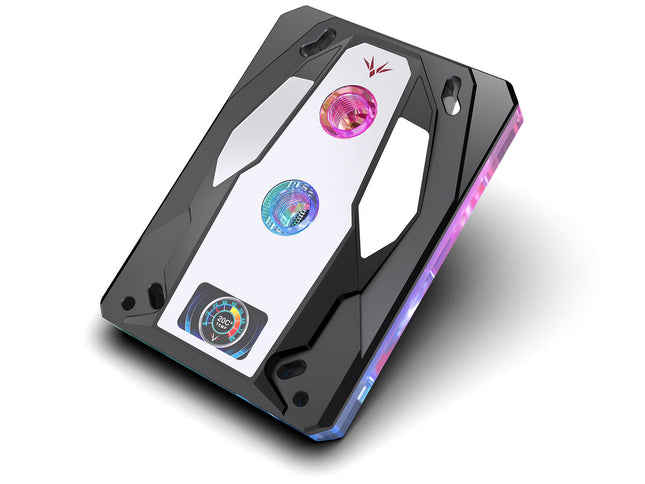 Granzon GAMS CPU Water Cooling Block w/ Temp Digital Display - Black w/ 5v Addressable RGB (RBW) for AMD Ryzen 3/5/7/9 (AM4/AM5)