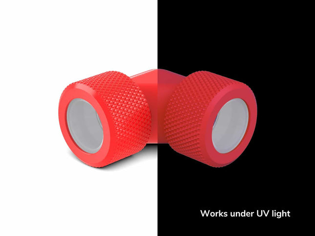 PrimoChill 16mm Rigid SX 90 Degree Fitting Set - PrimoChill - KEEPING IT COOL UV Red