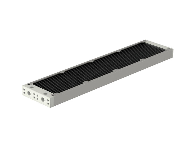 PrimoChill 480SL (30mm) EXIMO Modular Radiator, White POM, 4x120mm, Quad Fan (R-SL-W48) Available in 20+ Colors, Assembled in USA and Custom Watercooling Loop Ready - TX Matte Silver