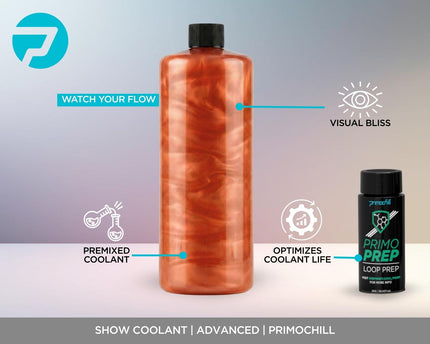 PrimoChill Vue - Computer WaterCooling Coolant, Visual Flow, Solid/Non-Transparent, Full Protection, PrimoPrep Included, Proudly Made in the USA (32oz/.9L) - Blood Orange