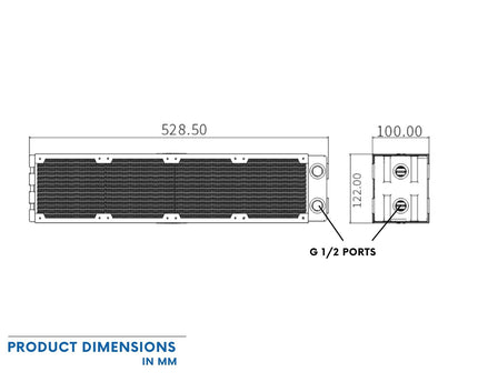 Bykski Extreme-Performance Multi-Block 3,200W Heat Dissipation Radiator, 4x120mm Support (CR-RD480RC-TK100)