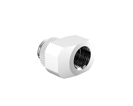 PrimoChill InterConnect SX Male to Female G 1/4in. Offset Full Rotary Fitting - 10mm - Sky White
