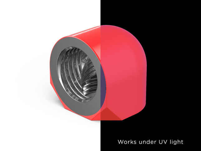 PrimoChill Female to Female G 1/4in. 90 Degree SX Elbow Fitting - UV Red