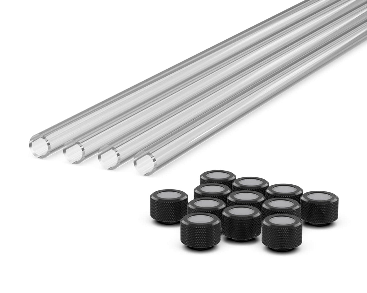 PrimoChill (Basic Kit) 4x 16mm Acrylic/PMMA Tubes, 12x Metric SX Fittings - PrimoChill - KEEPING IT COOL Satin Black
