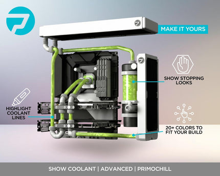 PrimoChill Vue - Computer WaterCooling Coolant, Visual Flow, Solid/Non-Transparent, Full Protection, PrimoPrep Included, Proudly Made in the USA (32oz/.9L) - UV NV Green