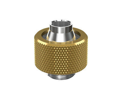 PrimoChill SecureFit SX - Premium Compression Fitting For 7/16in ID x 5/8in OD Flexible Tubing (F-SFSX758) - Available in 20+ Colors, Custom Watercooling Loop Ready - Candy Gold