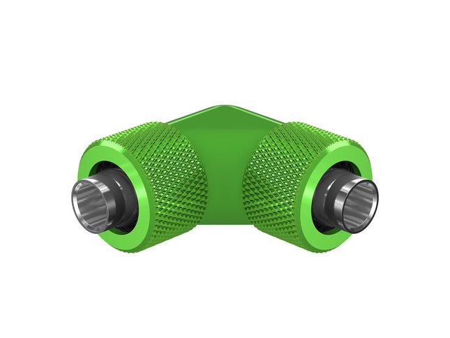 PrimoChill SecureFit SX - Premium 90 Degree Compression Fitting Set For 3/8in ID x 1/2in OD Flexible Tubing (F-SFSX1290) - Available in 20+ Colors, Custom Watercooling Loop Ready - Toxic Candy