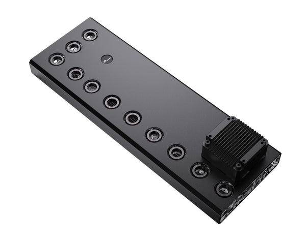 Bykski 360 Universal Distro Plate Enhanced Protection with Full Armor PMMA w/ 5v Addressable RGB (RBW) - (RGV-DDC-X-TK360-K) - DDC Pump With Armor