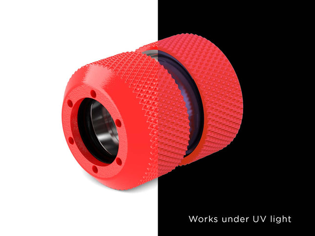 PrimoChill 1/2in. Rigid RevolverSX Series Coupler Fitting - UV Red - UV Red