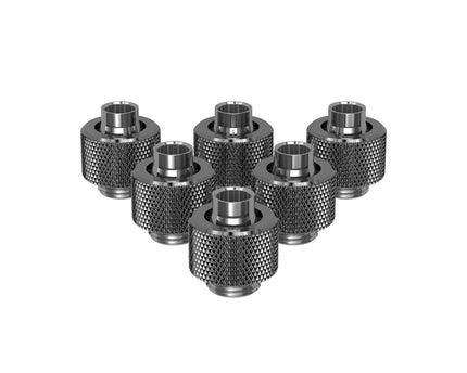 PrimoChill SecureFit SX - Premium Compression Fitting For 3/8in ID x 1/2in OD Flexible Tubing 6 Pack (F-SFSX12-6) - Available in 20+ Colors, Custom Watercooling Loop Ready - PrimoChill - KEEPING IT COOL Dark Nickel