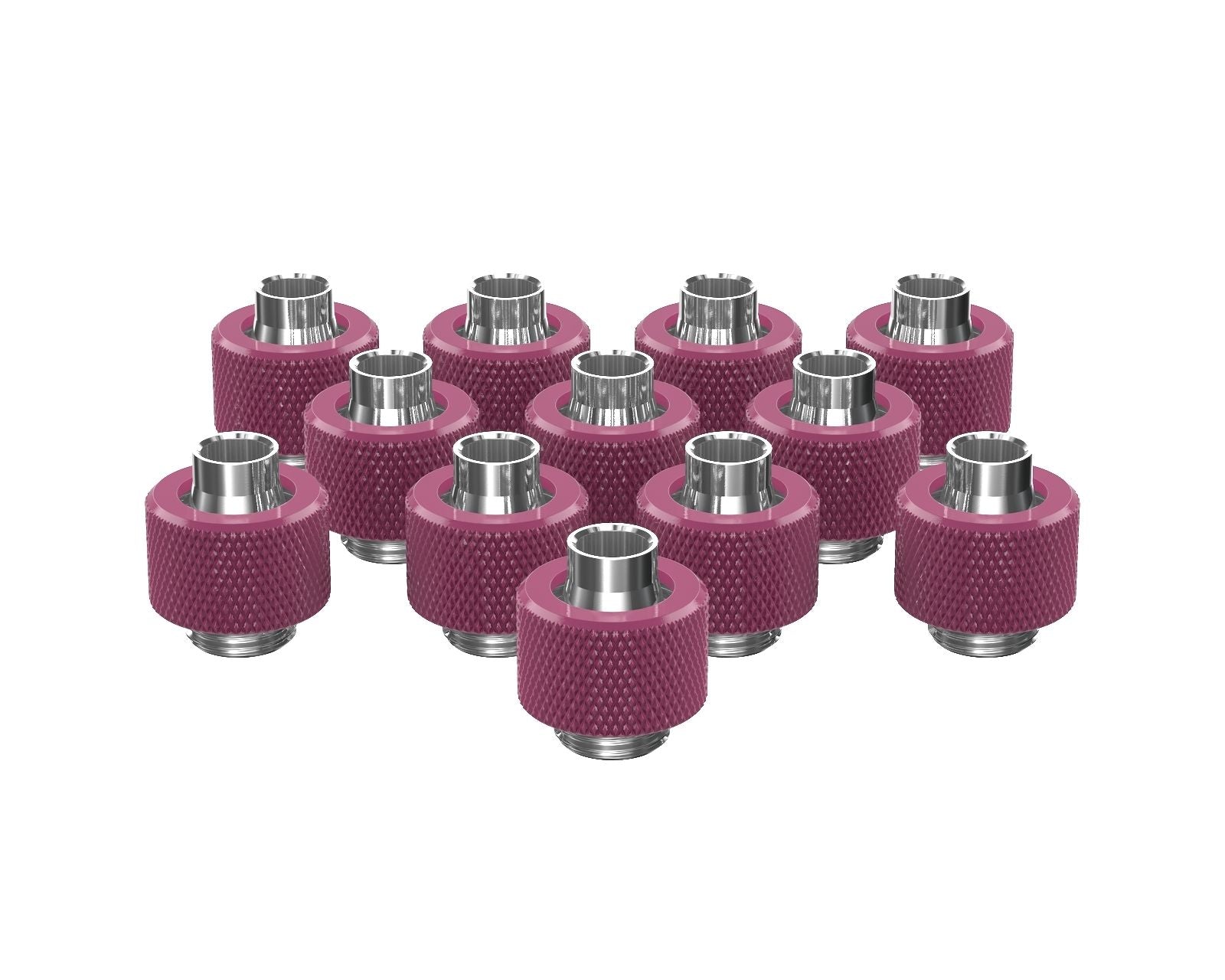 PrimoChill SecureFit SX - Premium Compression Fitting For 3/8in ID x 1/2in OD Flexible Tubing 12 Pack (F-SFSX12-12) - Available in 20+ Colors, Custom Watercooling Loop Ready - Magenta