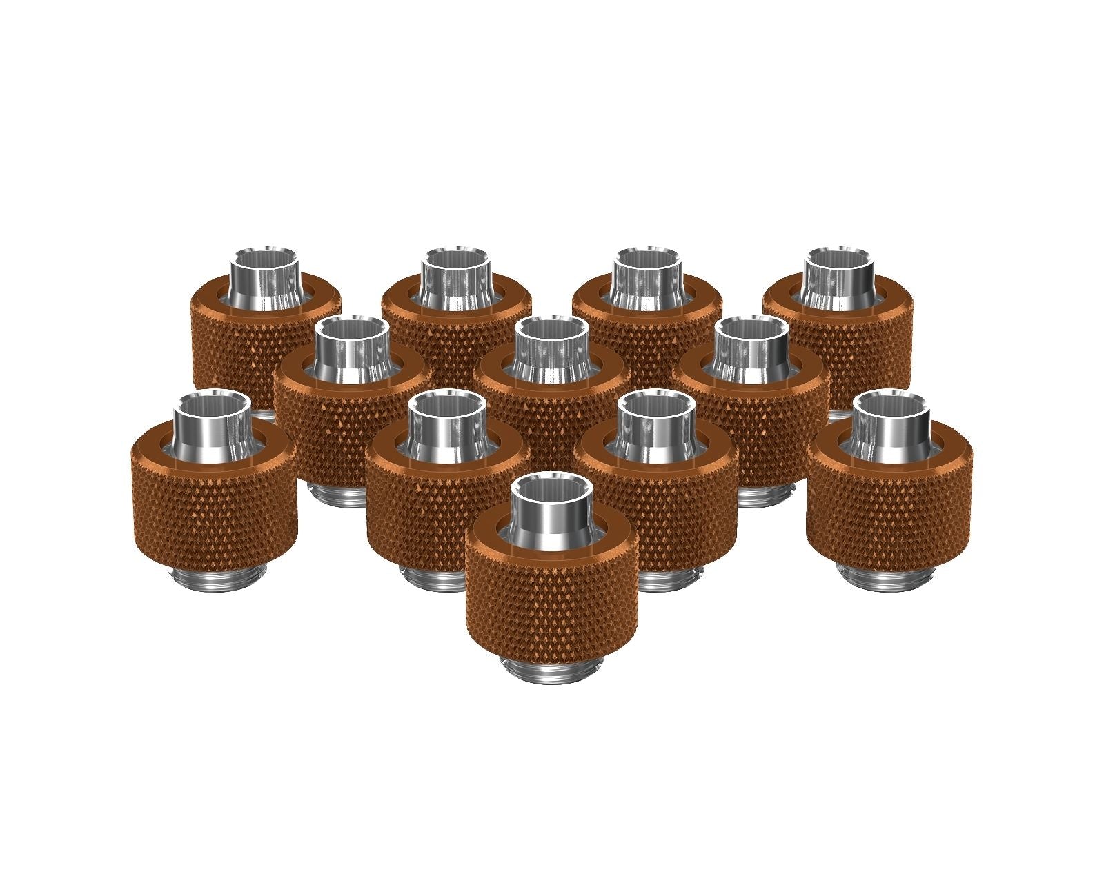 PrimoChill SecureFit SX - Premium Compression Fitting For 3/8in ID x 1/2in OD Flexible Tubing 12 Pack (F-SFSX12-12) - Available in 20+ Colors, Custom Watercooling Loop Ready - Copper