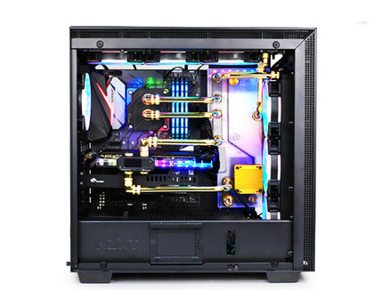 Bykski Distro Plate For NZXT H700I - PMMA w/ 5v Addressable RGB(RBW) (RGV-NZXT-H700I-P-V2-KG) - DDC Pump With LCD