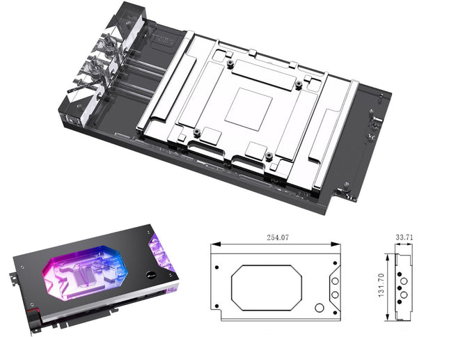 Bykski Armored End Port GPU Waterblock with Backplate For ASUS TUF Gaming GeForce RTX 5090 32GB GDDR7 (N-AS5090TUF-X)