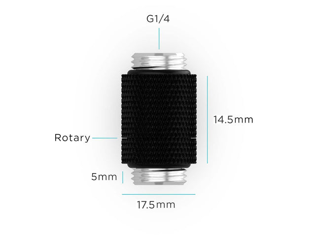 PrimoChill Dual Male G 1/4in. SX Rotary Extension Coupler - Candy Copper