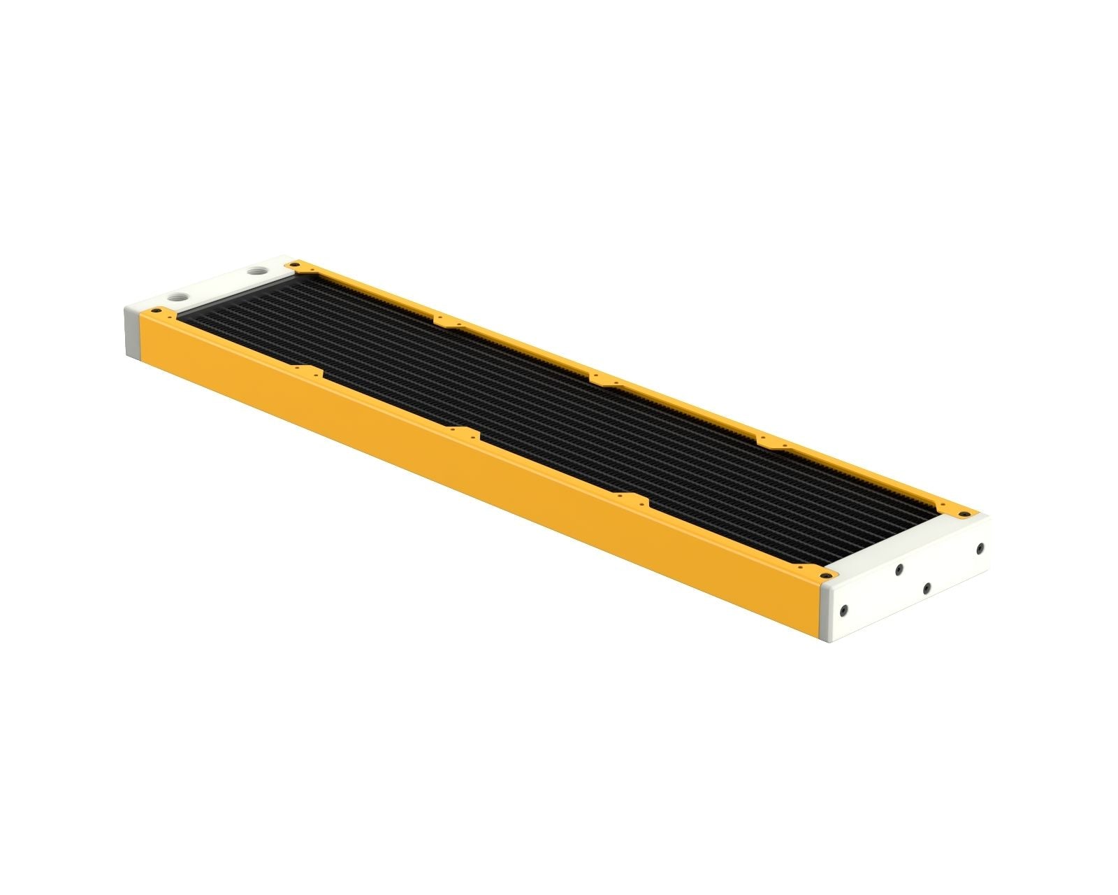 PrimoChill 480SL (30mm) EXIMO Modular Radiator, White POM, 4x120mm, Quad Fan (R-SL-W48) Available in 20+ Colors, Assembled in USA and Custom Watercooling Loop Ready - Yellow