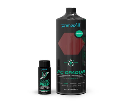 PrimoChill Opaque - Computer WaterCooling Show Coolant, Solid/Non-Transparent, Full Protection, Advanced User, PrimoPrep Included, Proudly Made in The USA (32oz/.9L) - Crimson