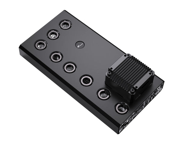 Bykski 240 Universal Distro Plate Enhanced Protection with Full Armor PMMA w/ 5v Addressable RGB (RBW) - (RGV-DDC-X-TK240-K) - DDC Pump With Armor