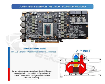 Bykski Full Coverage GPU Water Block and Backplate For XFX AMD MERCURY Radeon RX 9070 XTOC GAMING 16GB  (A-XF9070XTOC-X)