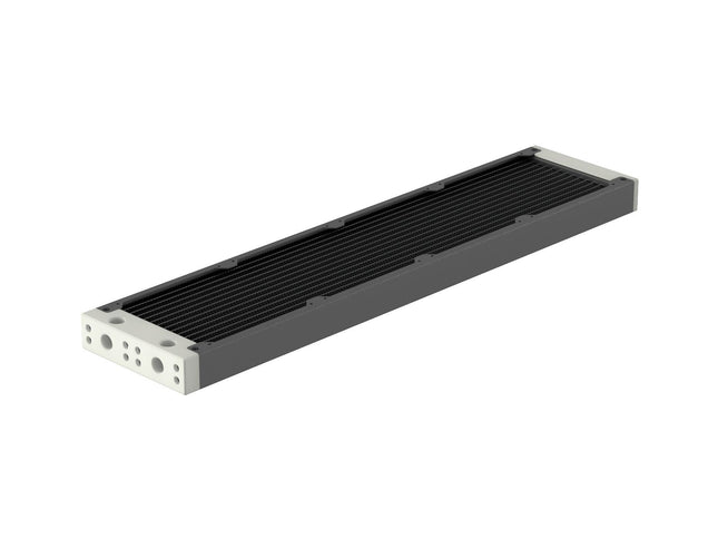 PrimoChill 480SL (30mm) EXIMO Modular Radiator, White POM, 4x120mm, Quad Fan (R-SL-W48) Available in 20+ Colors, Assembled in USA and Custom Watercooling Loop Ready - TX Matte Gun Metal