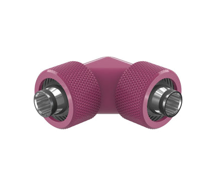 PrimoChill SecureFit SX - Premium 90 Degree Compression Fitting Set For 3/8in ID x 5/8in OD Flexible Tubing (F-SFSX5890) - Available in 20+ Colors, Custom Watercooling Loop Ready - PrimoChill - KEEPING IT COOL Magenta