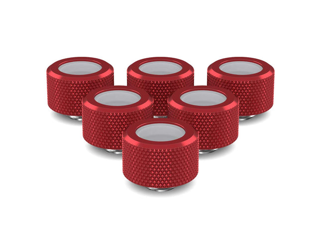 PrimoChill 16mm OD Rigid SX Fitting - 6 Pack - Candy Red