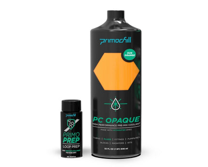 PrimoChill Opaque - Computer WaterCooling Show Coolant, Solid/Non-Transparent, Full Protection, Advanced User, PrimoPrep Included, Proudly Made in The USA (32oz/.9L) - Sun Orange
